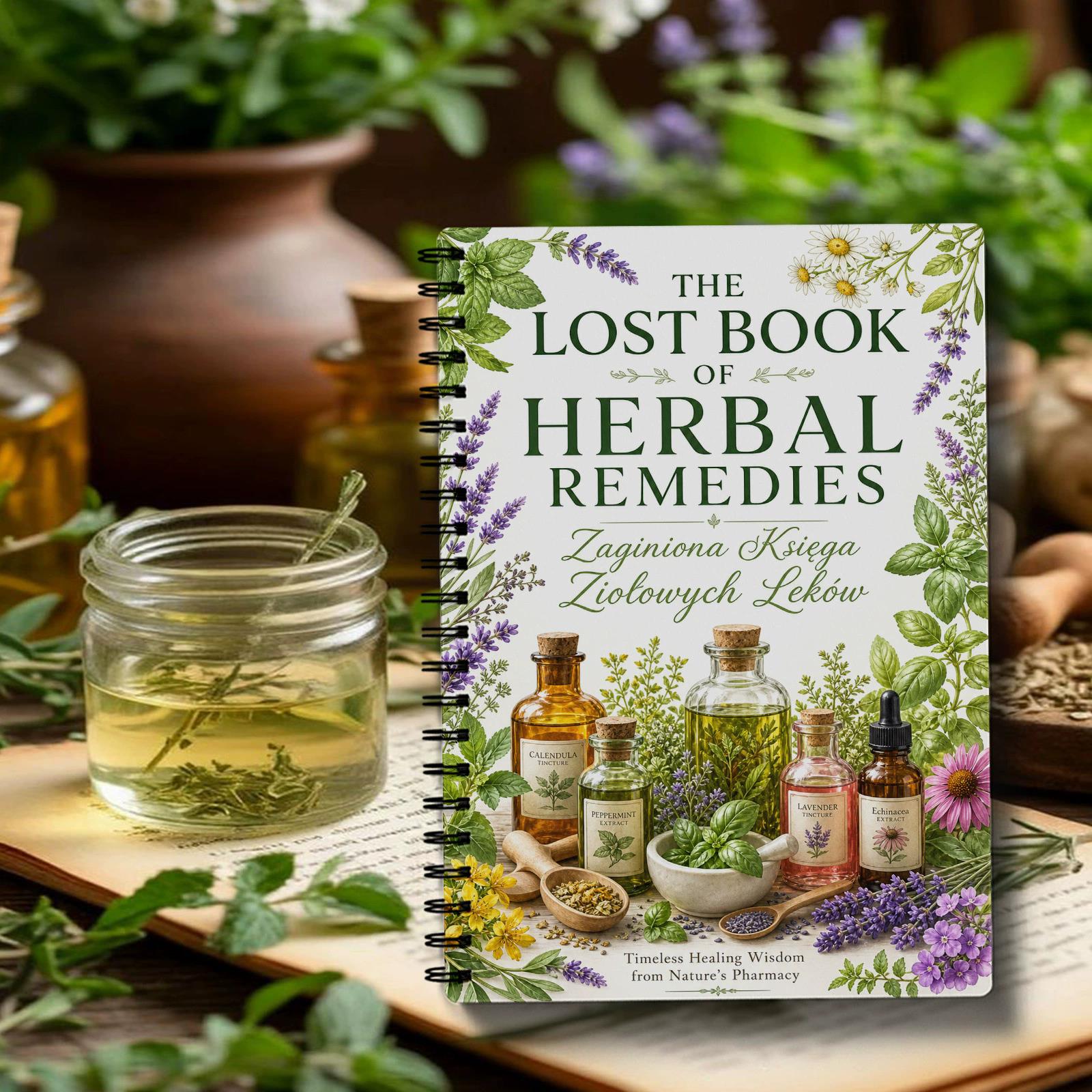 Herbal Wellness Remedy - Блокнот-ежедневник «Травяные средства» (польская версия) для