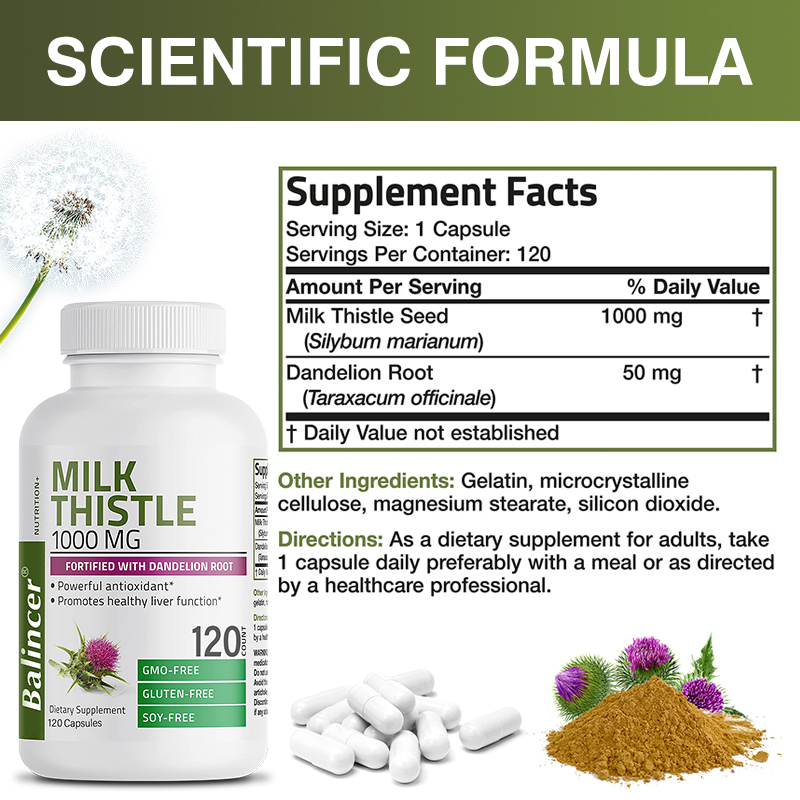 БАД с расторопшей - с корнем о – обзор и цена Milk Thistle Silymarin