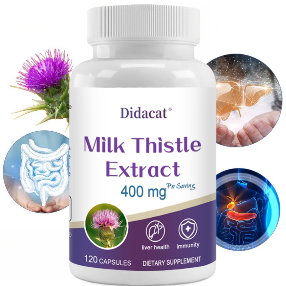 Семена расторопши 400 мг, 80%  – обзор и цена Milk Thistle Silymarin