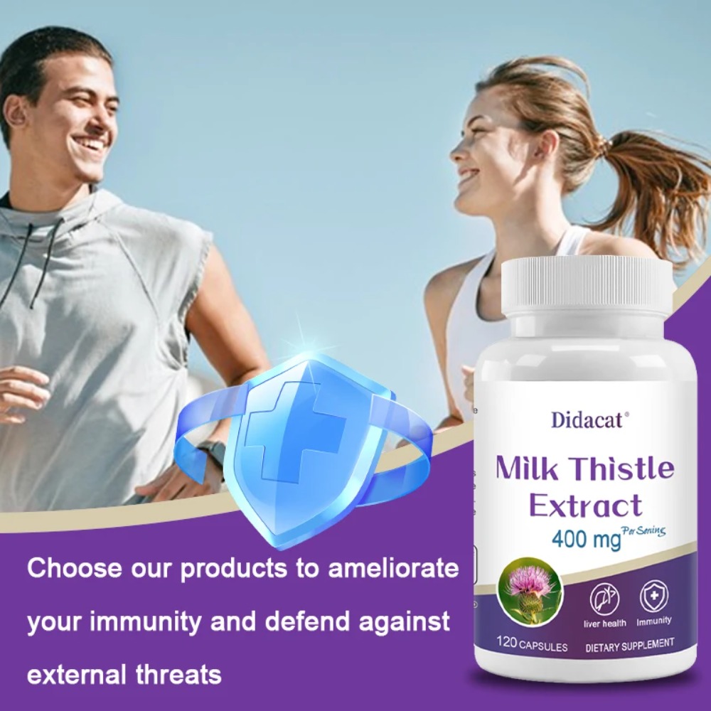 Семена расторопши 400 мг, 80%  – обзор и цена Milk Thistle Silymarin